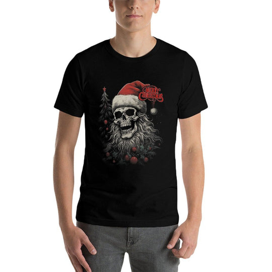 Skeleton Skull Funny Merry Christmas Santa Matching Family  Slim-fit Cut T-Shirt