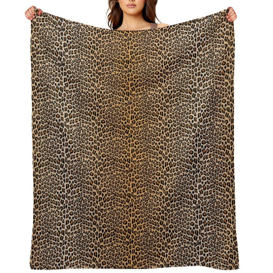 Trendy Leopard Print Aesthetic – Wild Animal Pattern Design Gift-ready Throw Blanket