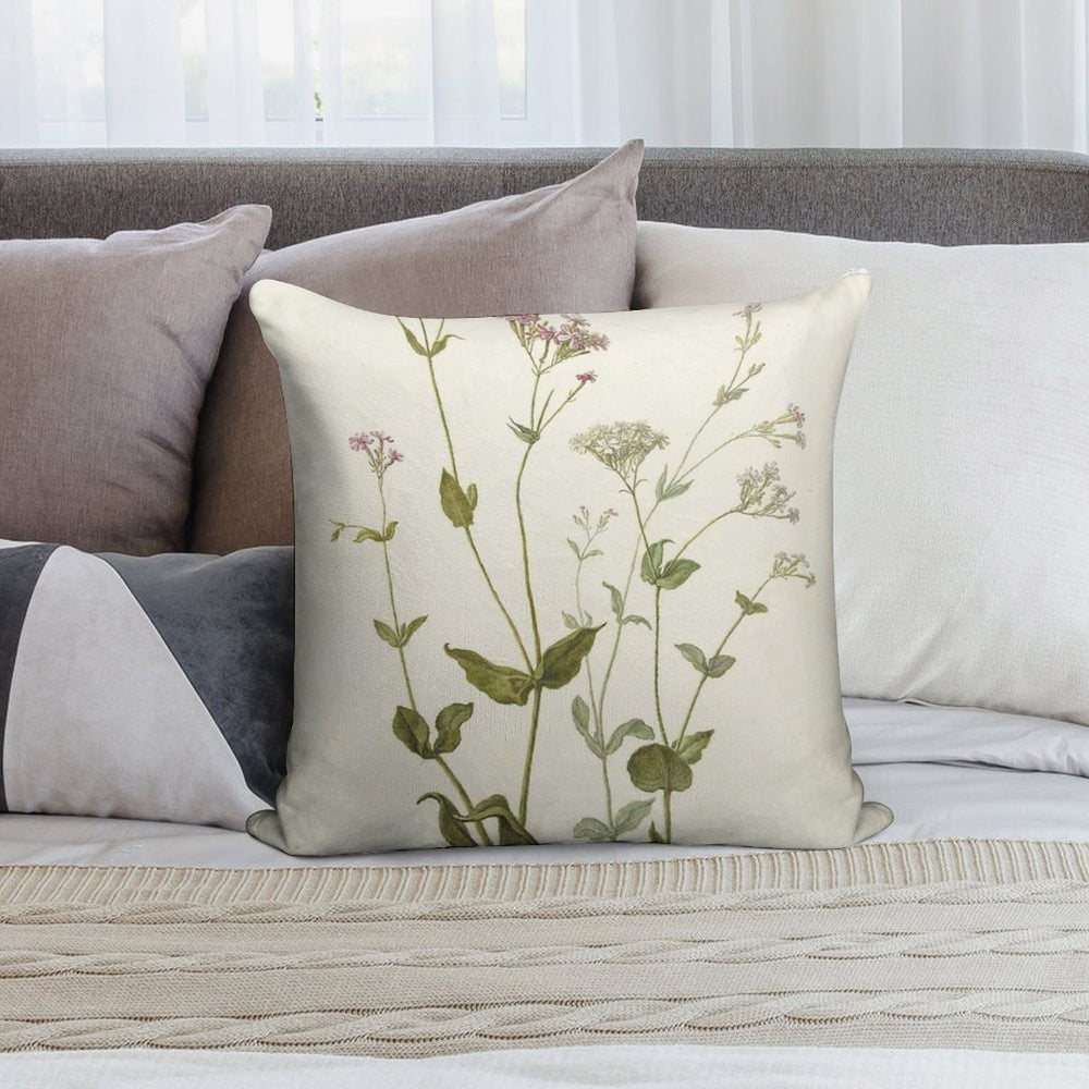 Vintage Botanical Print Soft Shrink-Resistant Throw Pillow