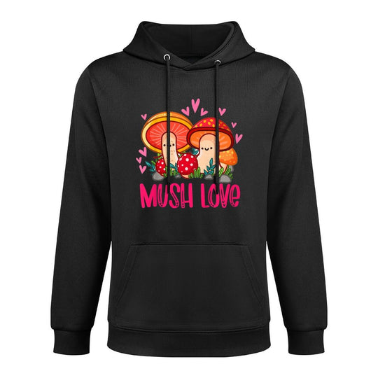 Kids Mush Love Cute Mushroom Lover Fungi Botanical Valentines Cotton-Polyester Blend Hoodie
