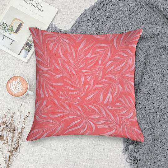 Coral Pink Soft Shrink-Resistant Throw Pillow