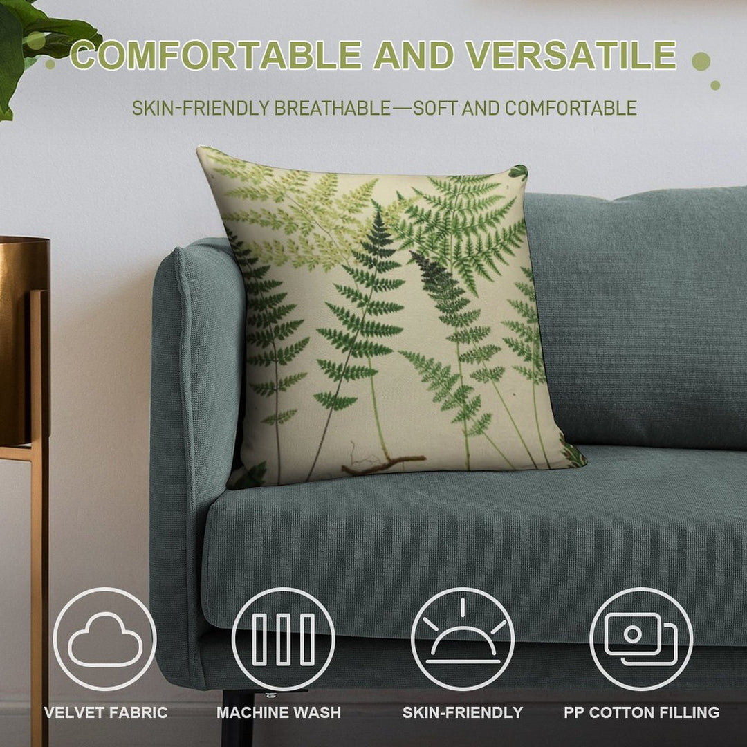 Botanical Ferns Soft Multiple Sizes Throw Pillow