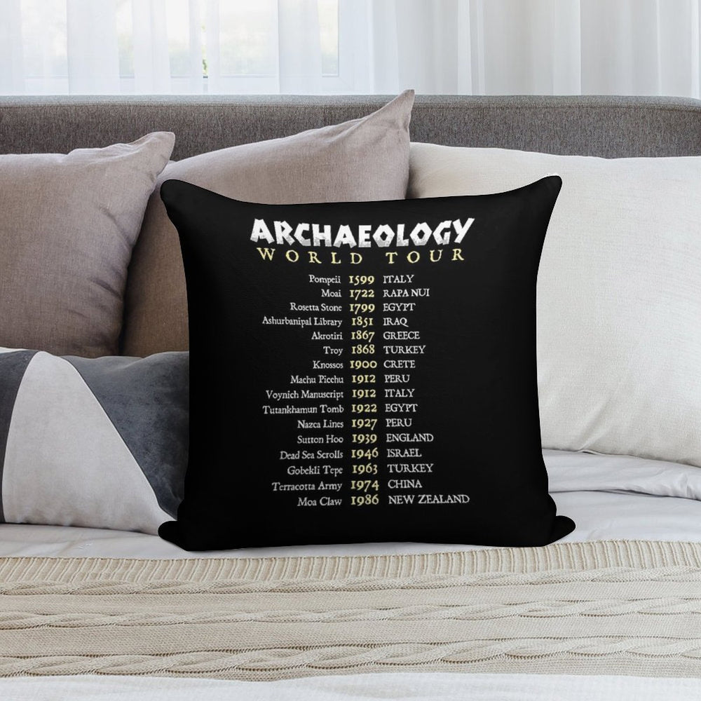Archaeologist World Tour Funny Historical Dig Sites Soft Easy Maintenance Throw Pillow