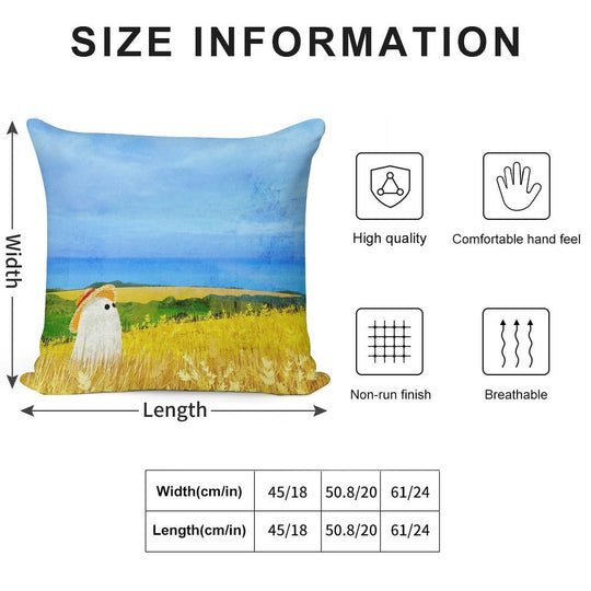 There's A Ghost in The Wheat Field Soft Ultra-Soft Texture Throw Pillow