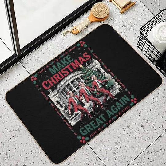 Trump Train Coming To Town Christmas Santa Claus Trump  Easy To Clean Bath Mat