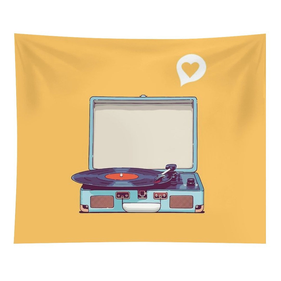 Blue Vinyl Record Player Tapestry
