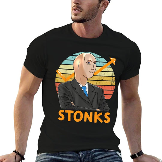 Stonks Guy Dank Meme Funny Stock Broker Stonks Guy Dank Meme  Slim-fit Cut T-Shirt