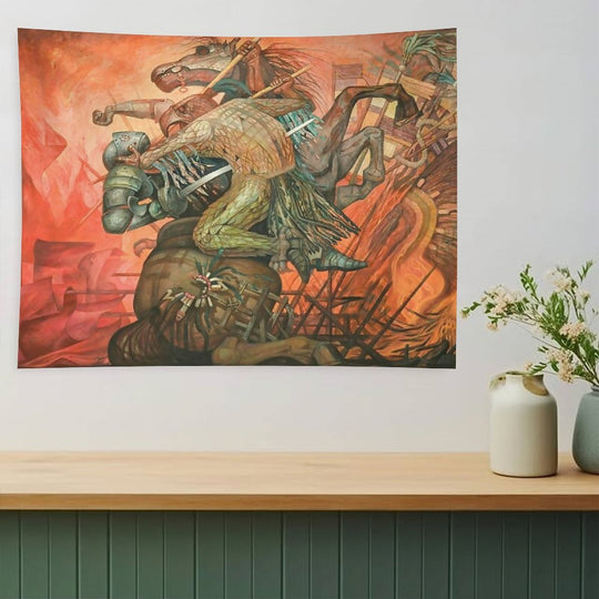 The Fusion of Two Cultures, by Jorge González Camarena Tapestry