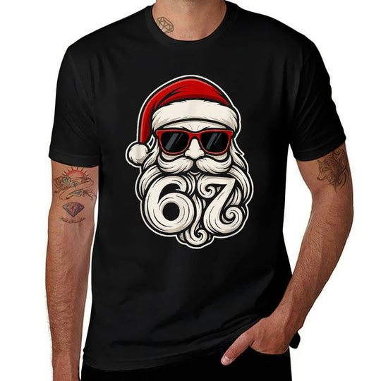 6 7 Christmas 67 Santa Six Seven Christmas Boysns  Rolled Sleeves T-Shirt