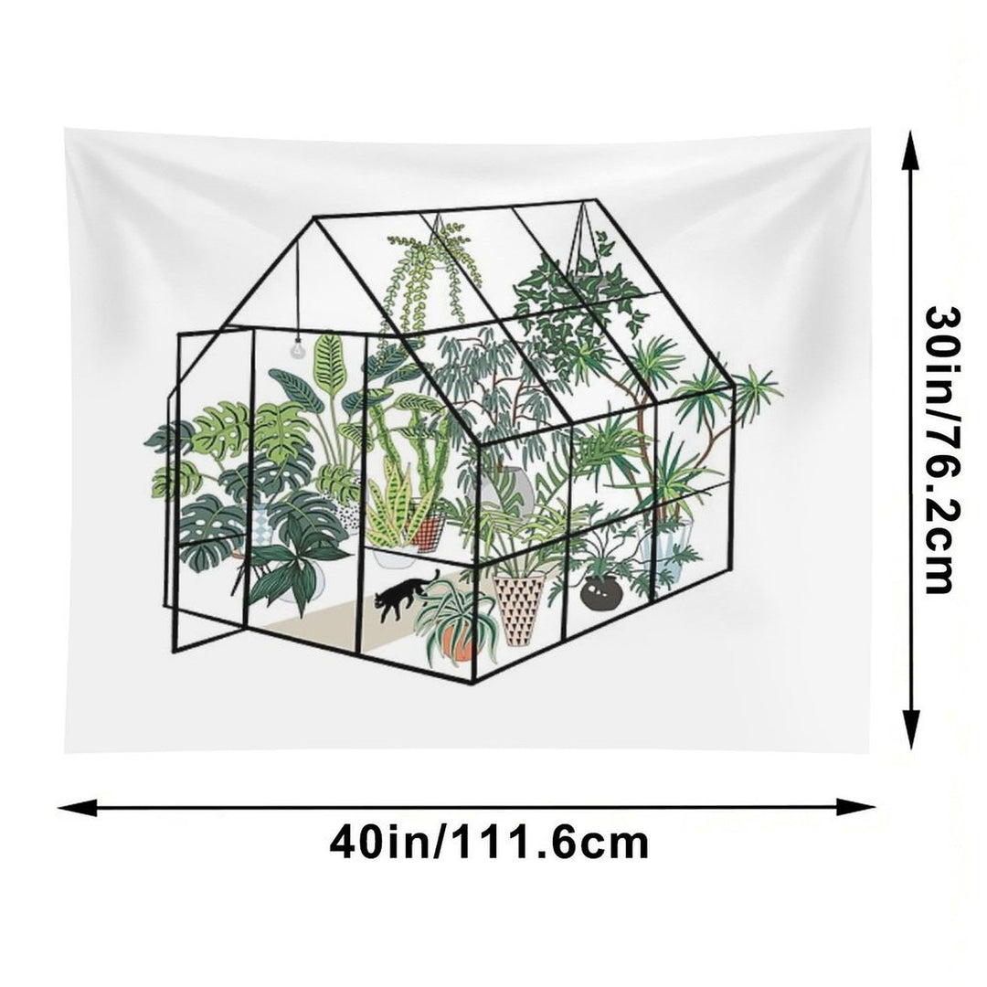 Greenhouse with Plants Tapestry