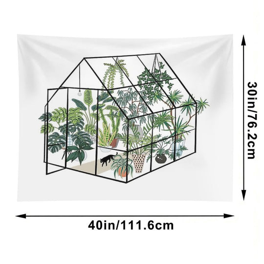 Greenhouse with Plants Tapestry