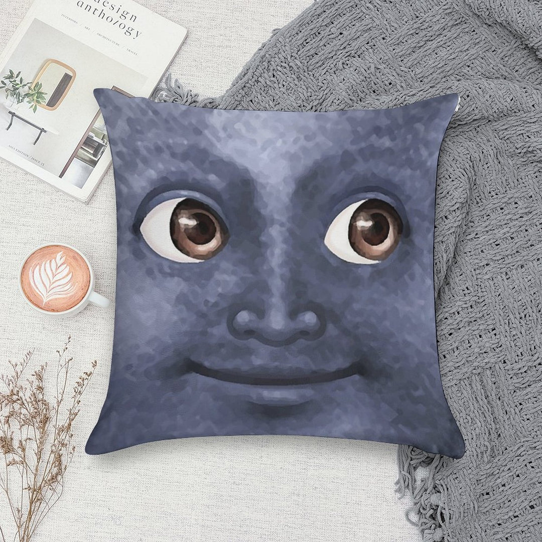 Black Moon Emoji Soft Warmth Comfort Throw Pillow