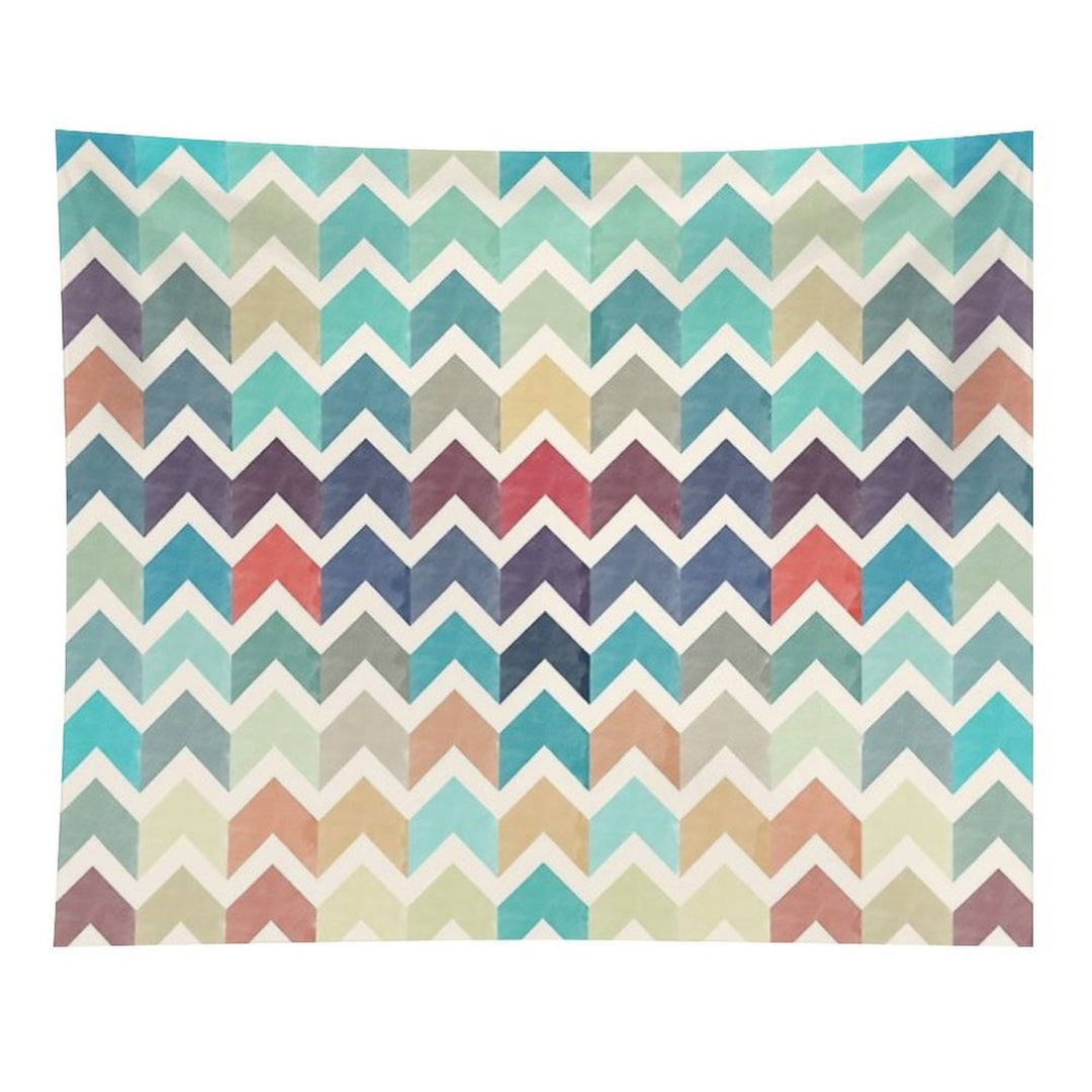 Watercolor Chevron Pattern Tapestry