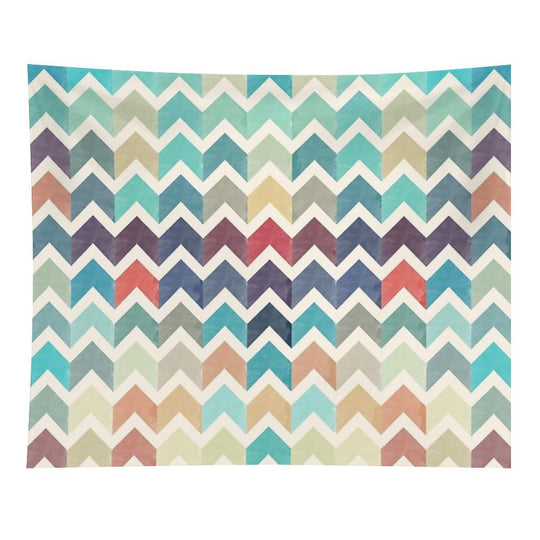 Watercolor Chevron Pattern Tapestry