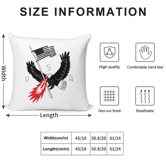 FIRE BREATHING BALD EAGLE OF PATRIOTISM Soft Washable Throw Pillow