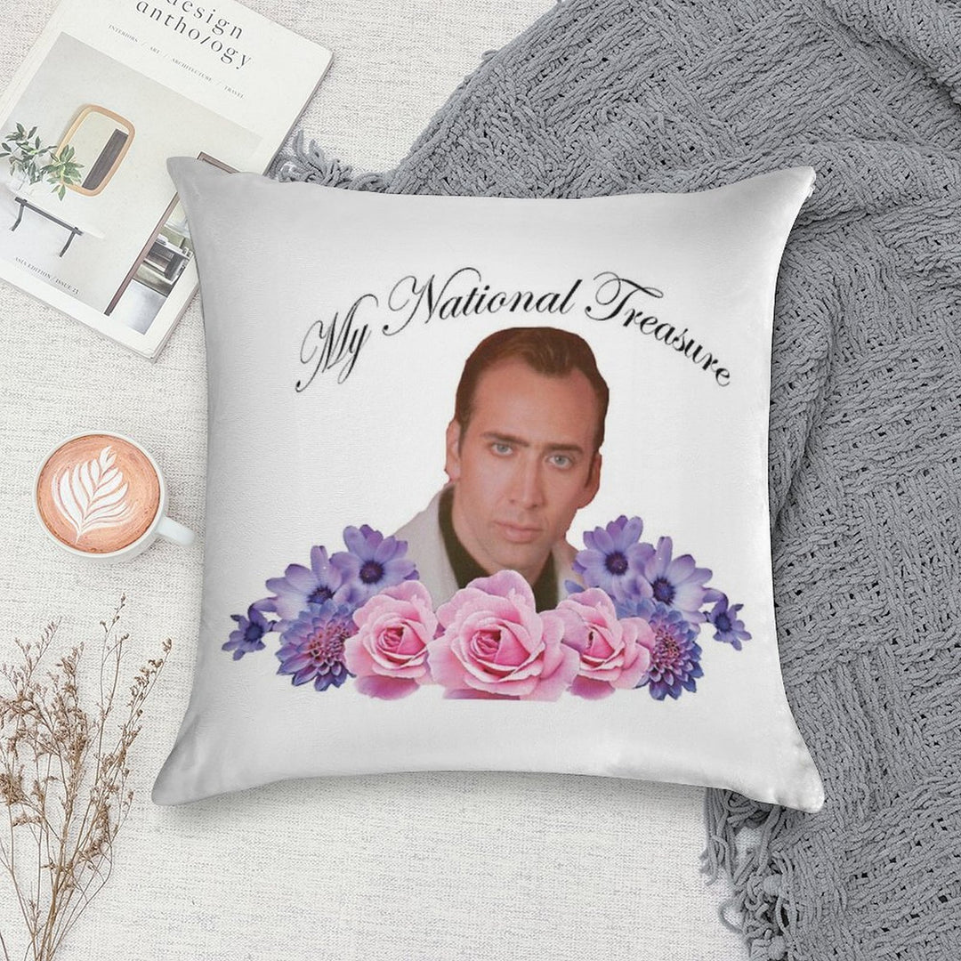 Nicholas Cage - My National Treasure Soft Luxury Feel Throw Pillow