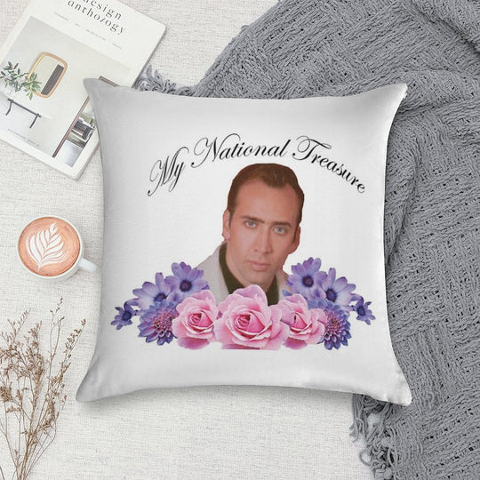 Nicholas Cage - My National Treasure Soft Luxury Feel Throw Pillow