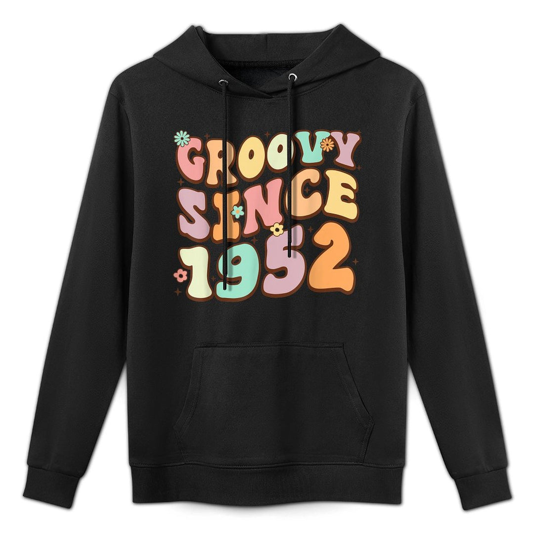 Groovy Awesome Since 1952 70 Years Old Funny 70th Birthday Relaxed Fit Hoodie