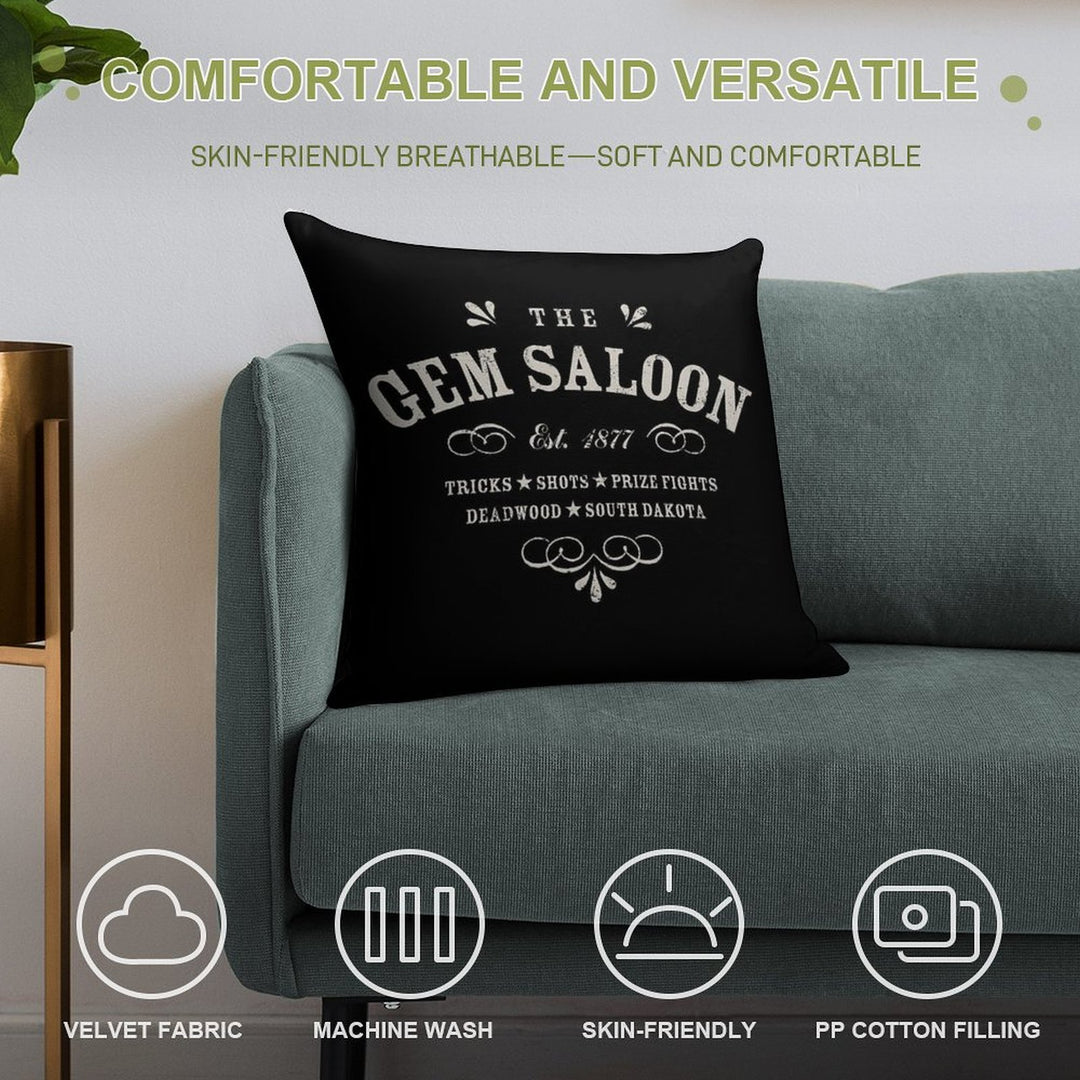 The Gem Saloon, Deadwood Soft Easy Maintenance Throw Pillow
