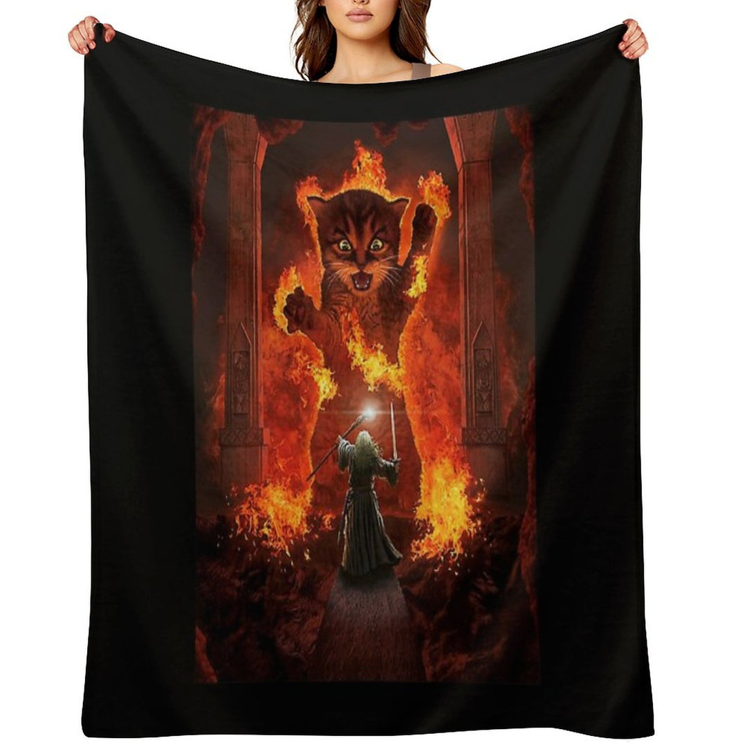 Balrog Cat Shirt TShir Sustainable Throw Blanket