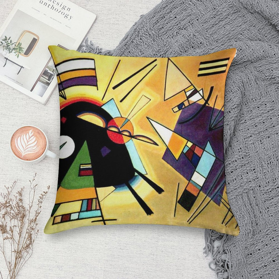 Vassily Kandinsky Black And Violet 1923 Soft Short Plush Fabric Throw Pillow