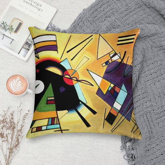 Vassily Kandinsky Black And Violet 1923 Soft Short Plush Fabric Throw Pillow