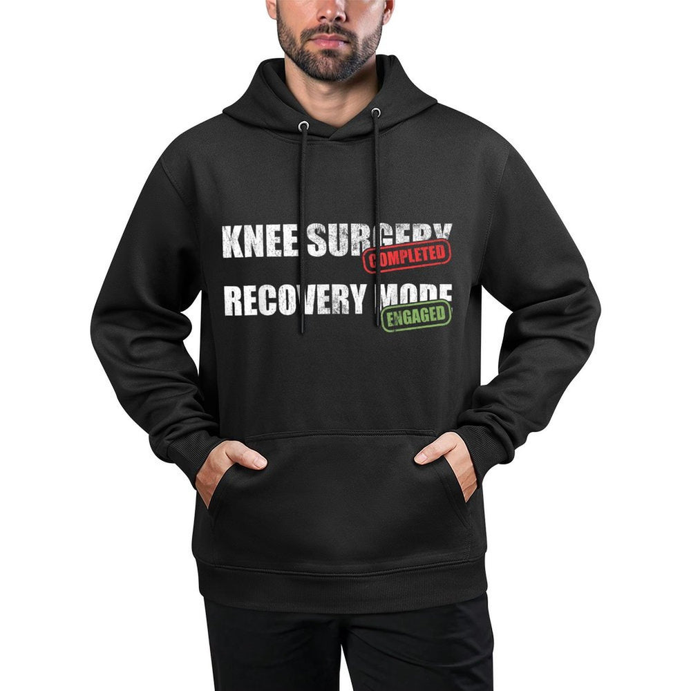Knee Surgery Completed Recovery Mode Knee Replacement Layering Staple Hoodie