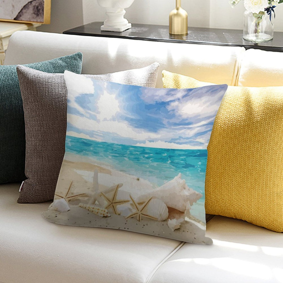 Seashells on The Beach Soft Anti-Pilling Throw Pillow