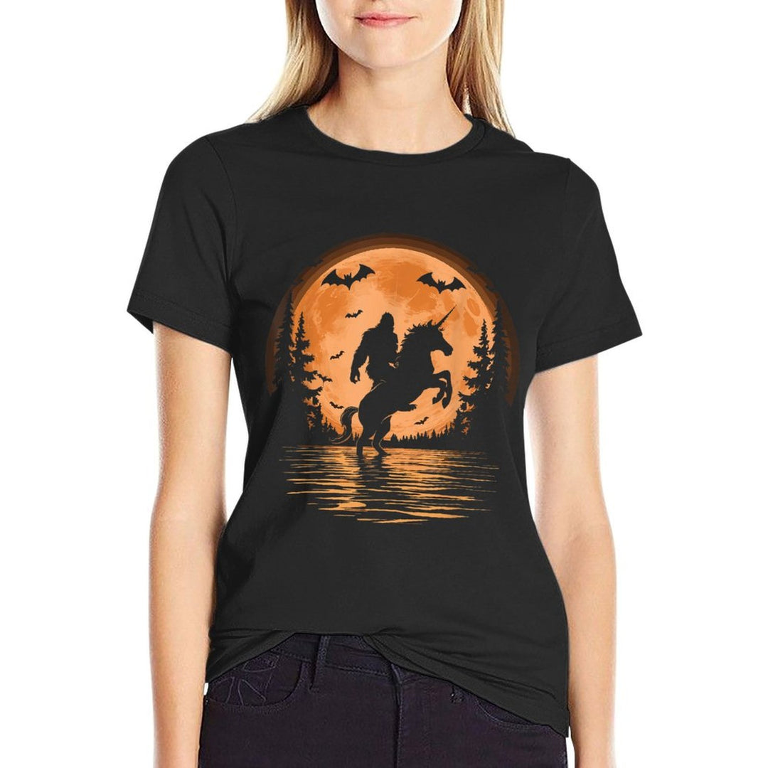 Bigfoot Riding Unicorn  Durable T-Shirt