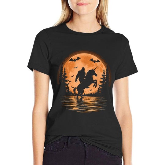 Bigfoot Riding Unicorn  Durable T-Shirt