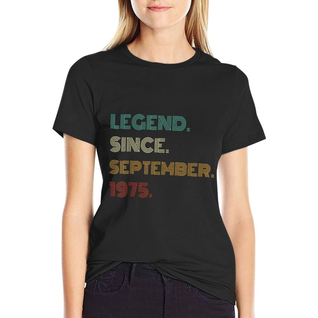 50 Years Old Legend Since September 1975 50th Birthday  Heathered Texture T-Shirt
