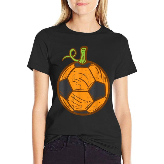 Halloween Soccer Ball Pumpkin Football Costume Boys Kids Men  Moisture-wicking T-Shirt