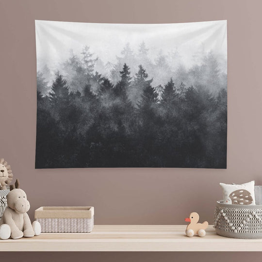 The Heart Of My Heart  Midwinter Blues Gothic Ravencore Forest With Cascadia Trees Covered In Magic Fog Tapestry