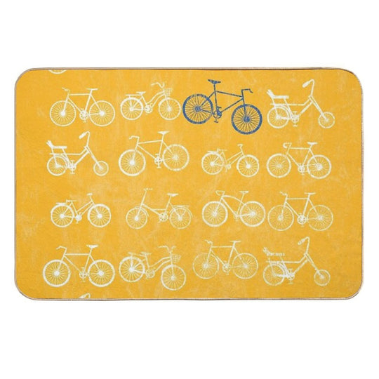 Grungy Bicycle Collection  Fade-Resistant Bath Mat