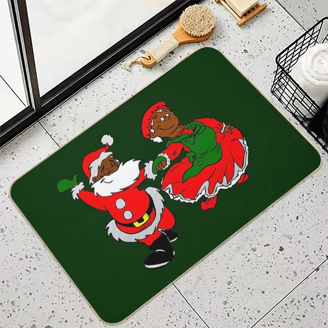 Black Santa Mrs Claus  Toxin-Free Bath Mat