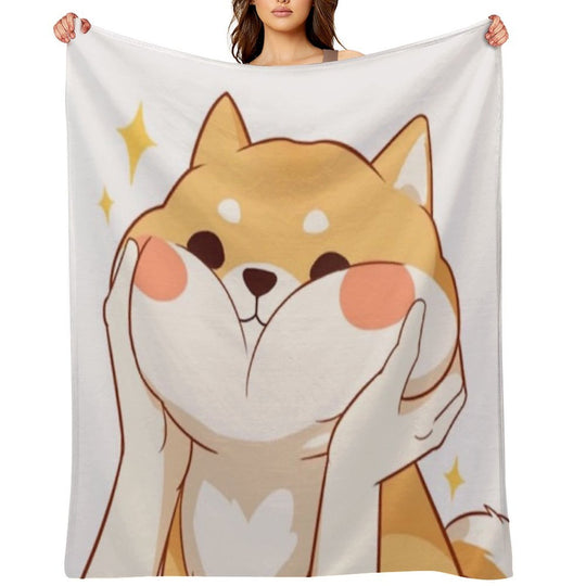 Kawaii Shiba Inu Anti-pilling Throw Blanket