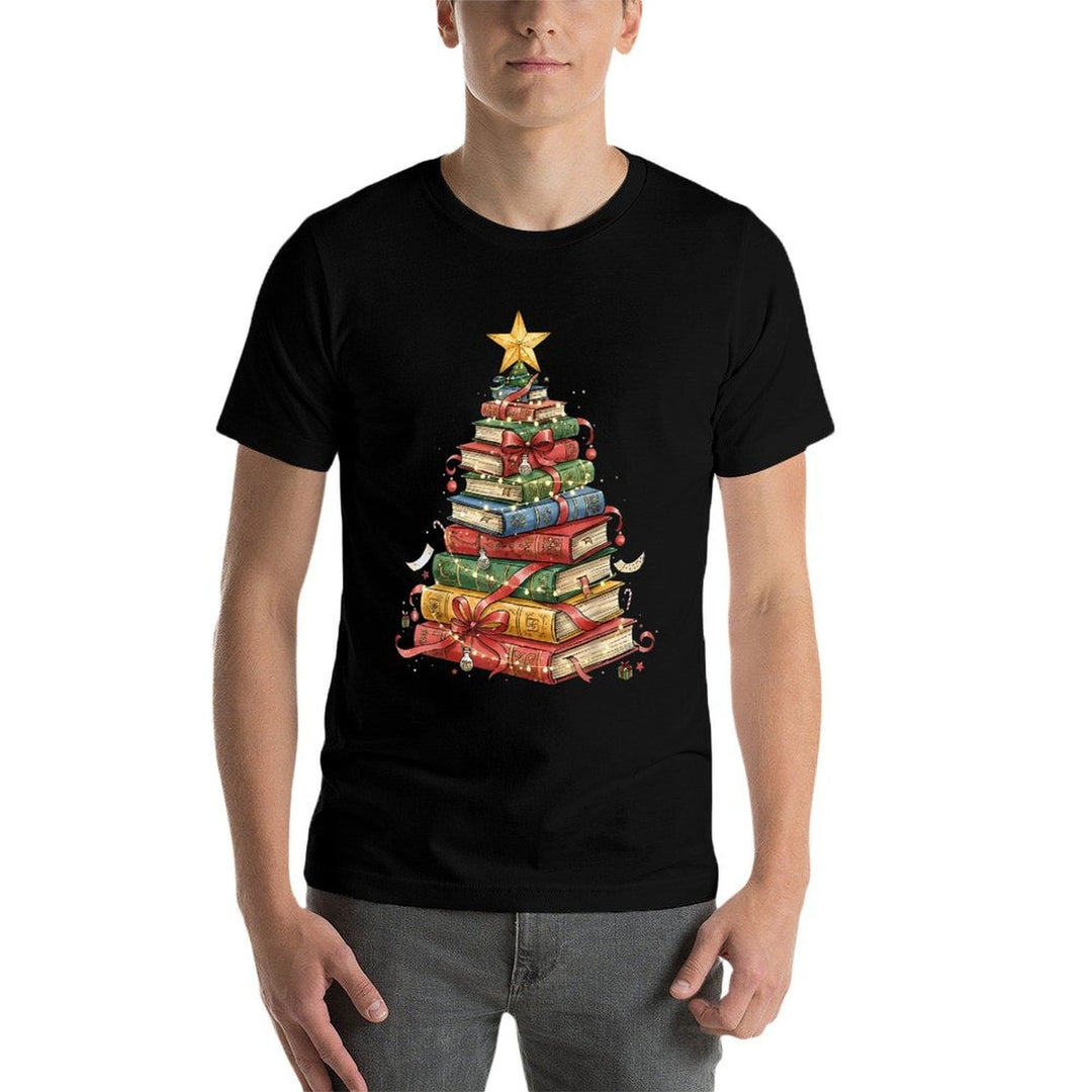All Booked for Christmas Book Christmas Tree Lights  Slim-fit Cut T-Shirt