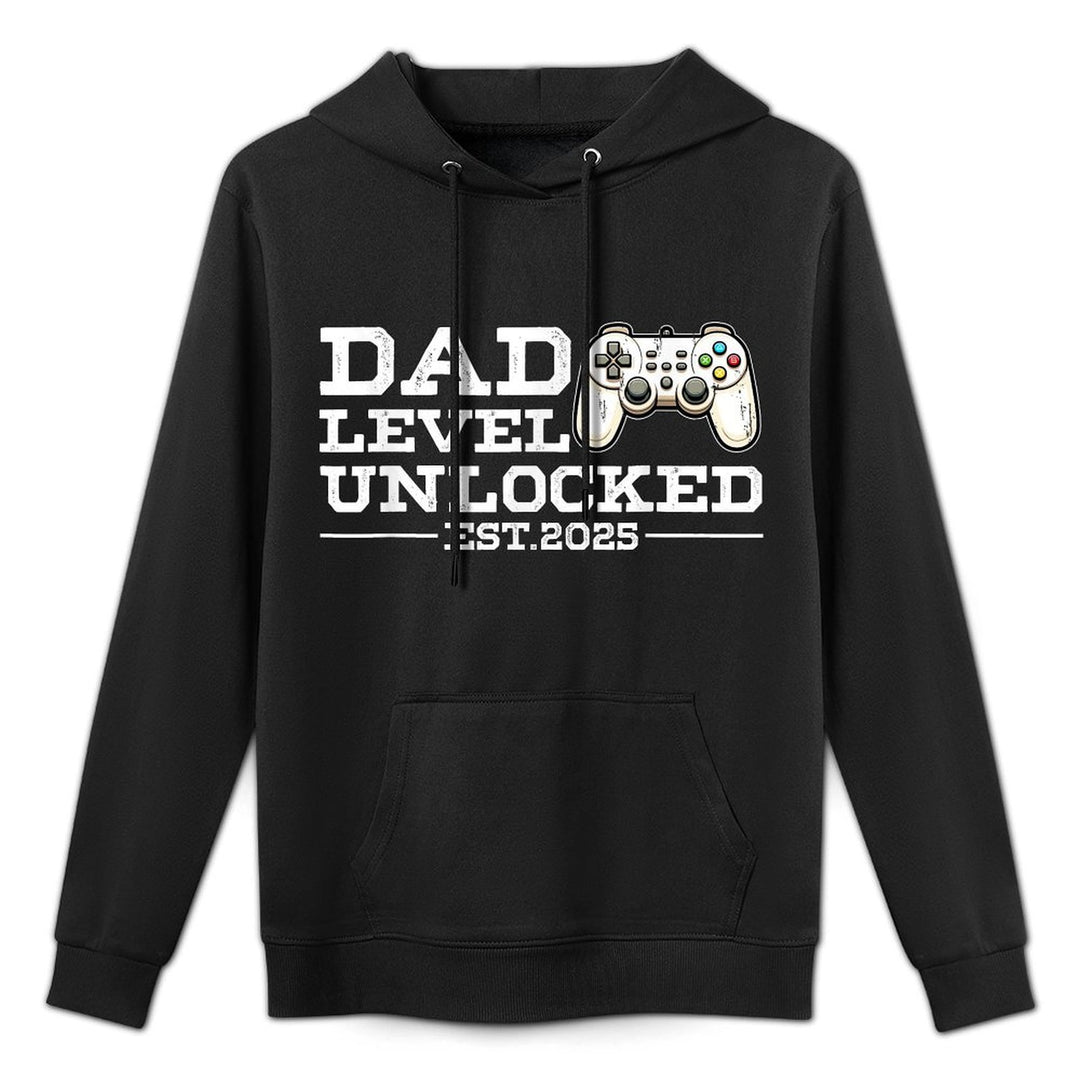 Funny New Dad Level Unlocked 2025 Video Game Fathers Day All-Day Comfort Hoodie