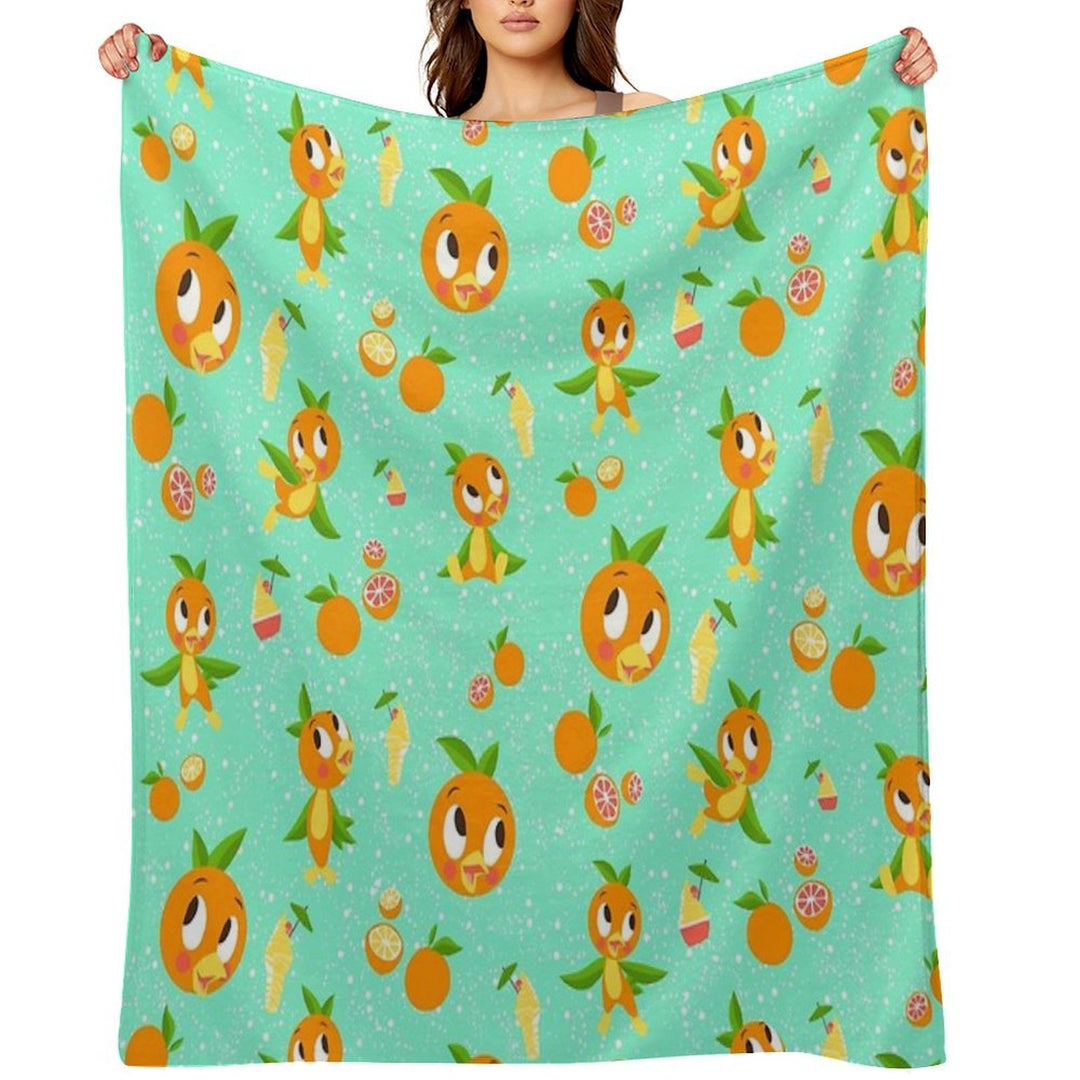 Orange Bird with Dole Whip Comfort Throw Blanket