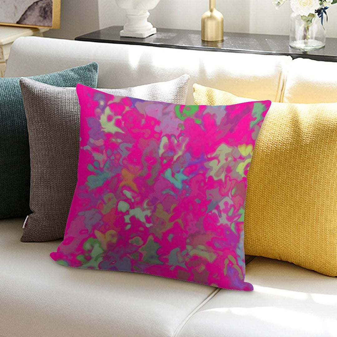Fuchsia Print Soft Easy Maintenance Throw Pillow