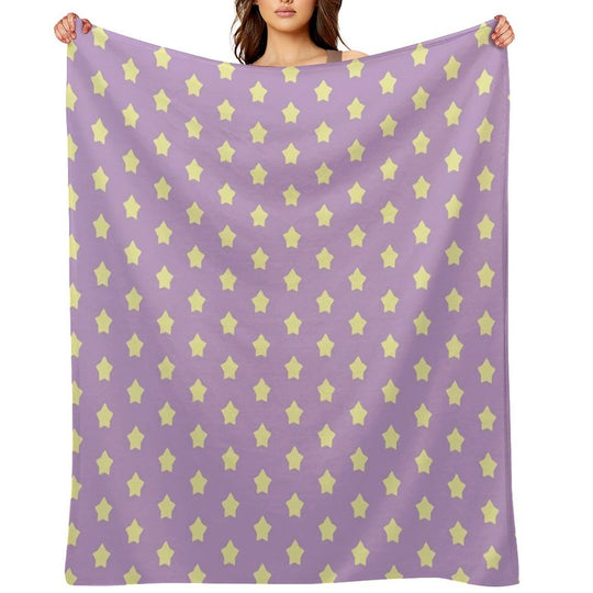 Yellow Stars on Purple Pop Versatility Throw Blanket