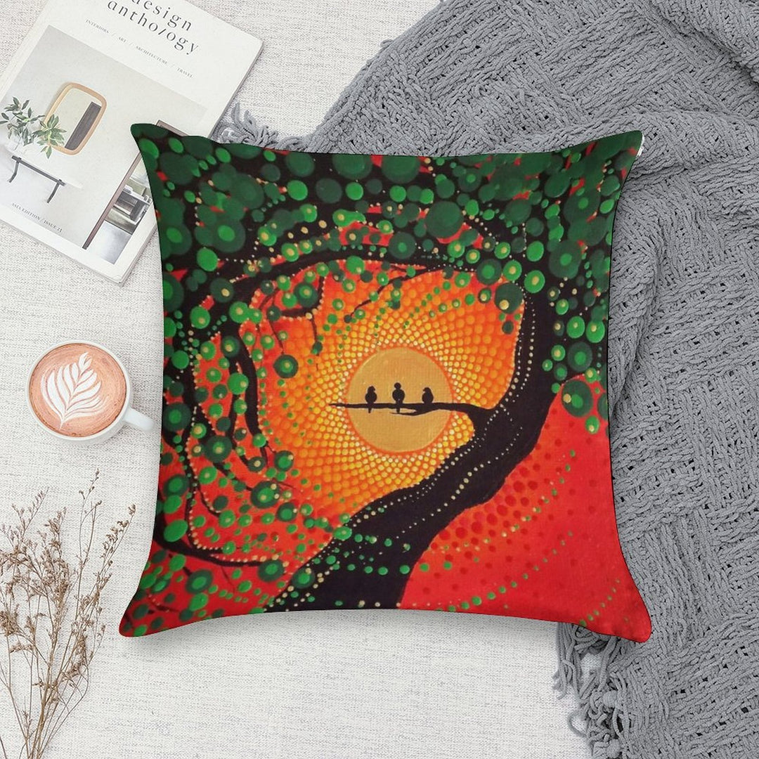 Rasta Three Little Birds Soft Hidden Zipper Throw Pillow