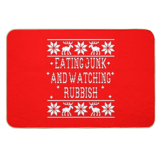 Eating Junk And Watching Rubbish  Rapid-Drying Bath Mat