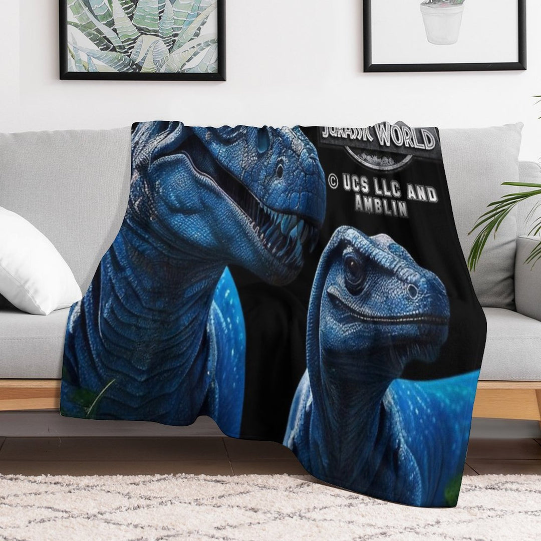 Jurassic World Blue Raptor Family Wrinkle-free Throw Blanket