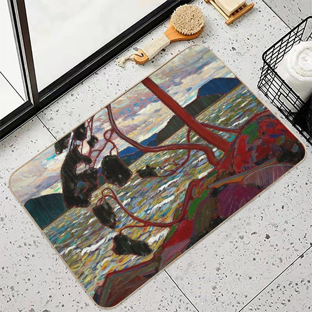 WEST WIND  Vintage 1919 Tom Thomson Algonquin Park Art Print  Non-Slip Bath Mat