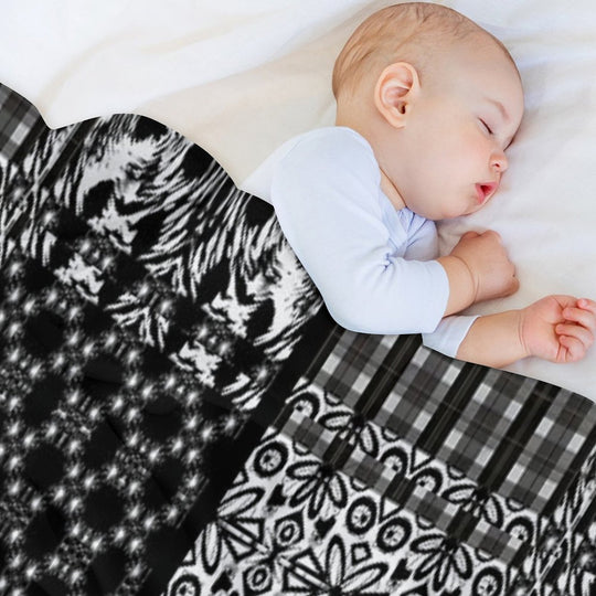 Mixed Black And White Pattern Comfort Throw Blanket