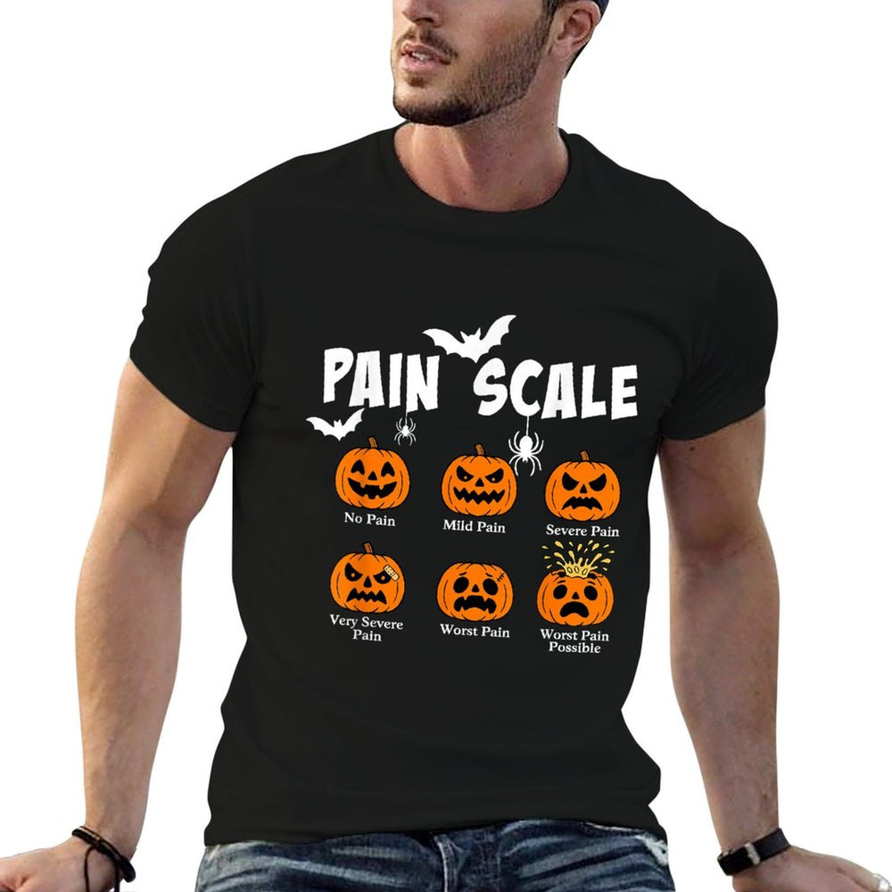 Pain Scale Spooky Pumpkin Fall Halloween Trauma Nurse Triage  Odor-resistant T-Shirt