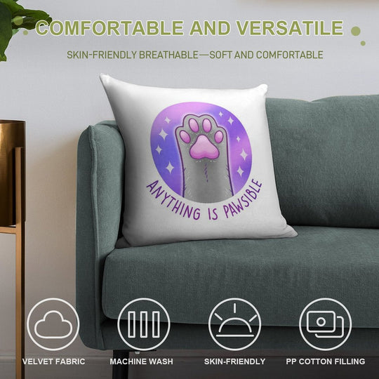 Anything Is Pawsible Soft Multiple Sizes Throw Pillow