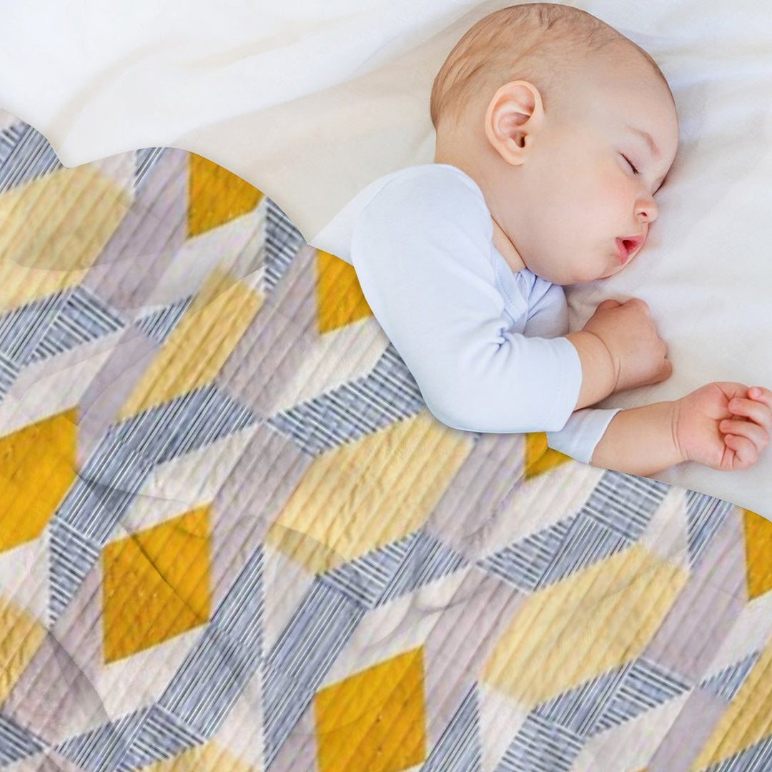 Quilted Geometric Patchwork Ethic Pattern Boho Wrinkle-free Throw Blanket