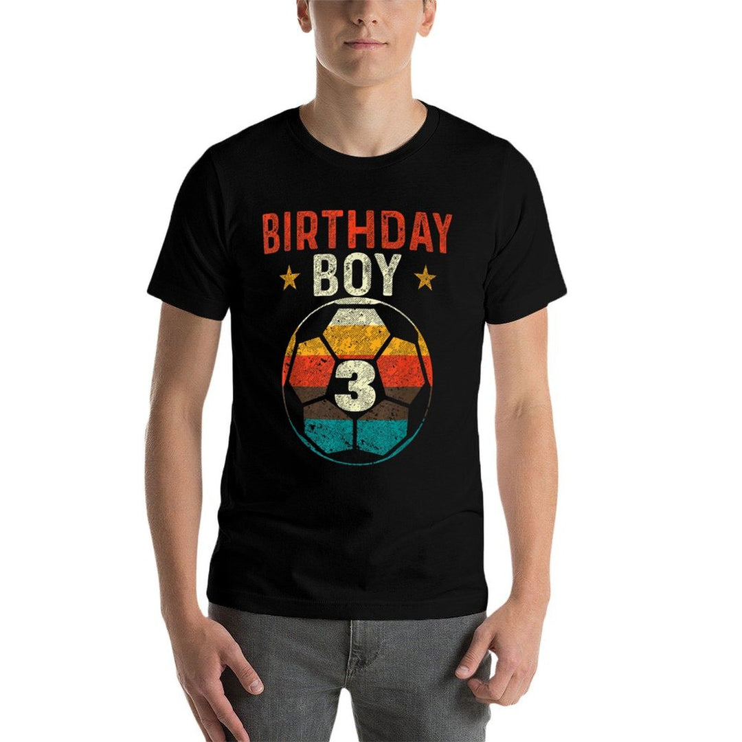 3rd Birthday Boy Soccer Lover 3 Years Old Bday Comfortable T-Shirt